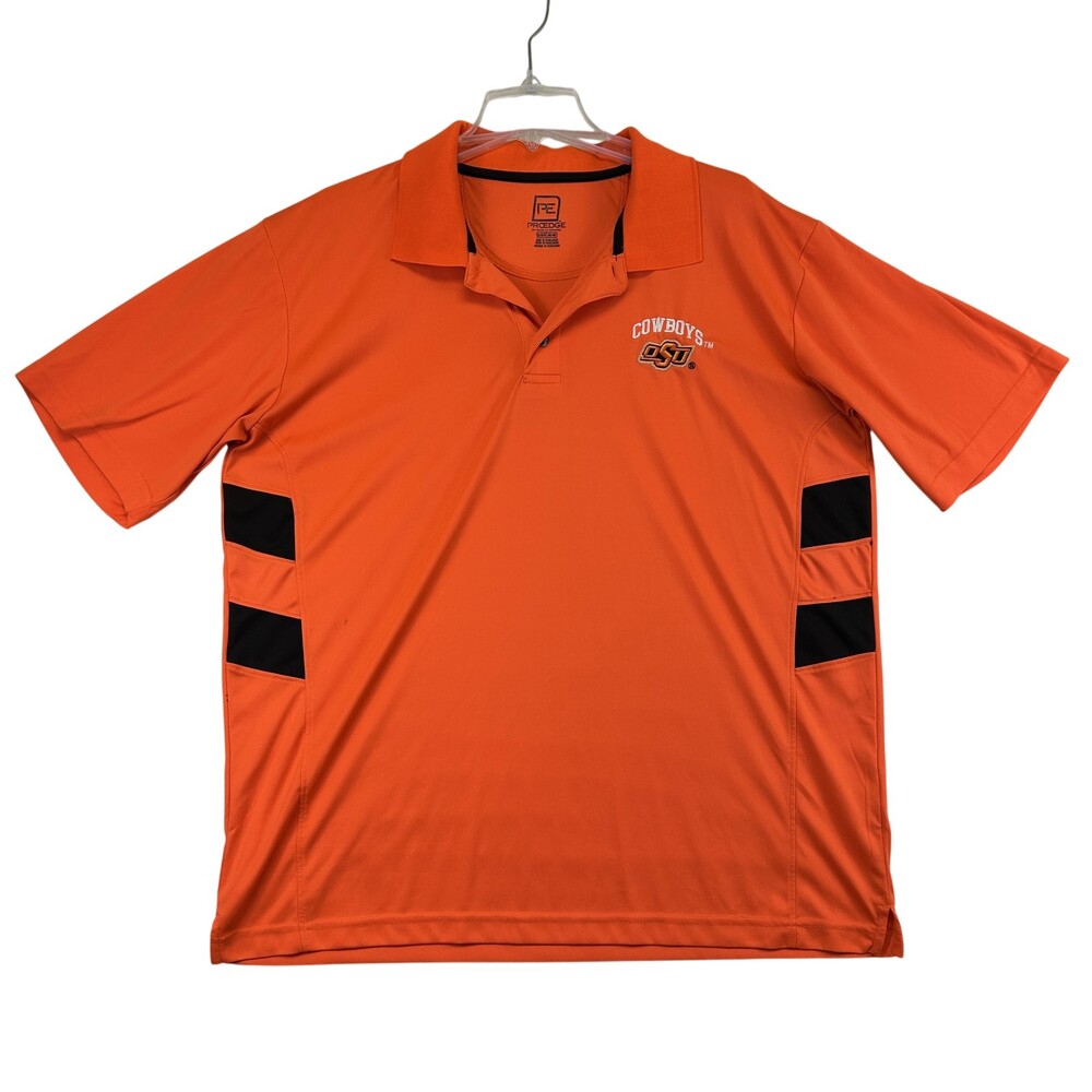 Oklahoma State Cowboys Polo Shirt Mens XL Orange NCAA Football Pro Edge